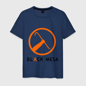 Мужская футболка хлопок с принтом Black mesa Orange logo в Курске, 100% хлопок | прямой крой, круглый вырез горловины, длина до линии бедер, слегка спущенное плечо. | black mesa | игры | компьютерные игры