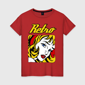 Женская футболка хлопок с принтом Retro girl в Курске, 100% хлопок | прямой крой, круглый вырез горловины, длина до линии бедер, слегка спущенное плечо | america | retro | америка | винтаж | ретро