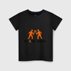 Детская футболка хлопок с принтом Black mesa Orange men в Курске, 100% хлопок | круглый вырез горловины, полуприлегающий силуэт, длина до линии бедер | black mesa | игры | компьютерные игры