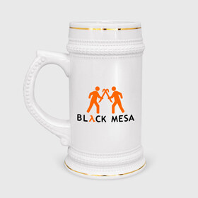 Кружка пивная с принтом Black mesa Orange men в Курске,  керамика (Материал выдерживает высокую температуру, стоит избегать резкого перепада температур) |  объем 630 мл | black mesa | игры | компьютерные игры