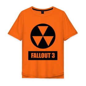 Мужская футболка хлопок Oversize с принтом Fallout Black logo в Курске, 100% хлопок | свободный крой, круглый ворот, “спинка” длиннее передней части | 