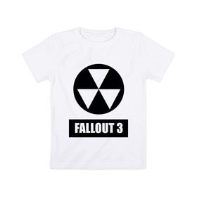 Детская футболка хлопок с принтом Fallout Black logo в Курске, 100% хлопок | круглый вырез горловины, полуприлегающий силуэт, длина до линии бедер | 