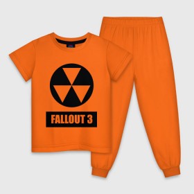 Детская пижама хлопок с принтом Fallout Black logo в Курске, 100% хлопок |  брюки и футболка прямого кроя, без карманов, на брюках мягкая резинка на поясе и по низу штанин
 | 