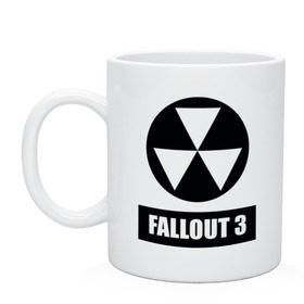 Кружка с принтом Fallout Black logo в Курске, керамика | объем — 330 мл, диаметр — 80 мм. Принт наносится на бока кружки, можно сделать два разных изображения | 