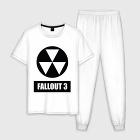 Мужская пижама хлопок с принтом Fallout Black logo в Курске, 100% хлопок | брюки и футболка прямого кроя, без карманов, на брюках мягкая резинка на поясе и по низу штанин
 | 