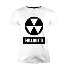 Мужская футболка премиум с принтом Fallout Black logo в Курске, 92% хлопок, 8% лайкра | приталенный силуэт, круглый вырез ворота, длина до линии бедра, короткий рукав | 