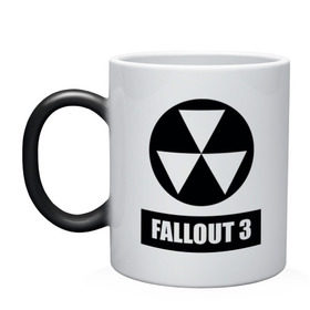 Кружка хамелеон с принтом Fallout Black logo в Курске, керамика | меняет цвет при нагревании, емкость 330 мл | Тематика изображения на принте: 