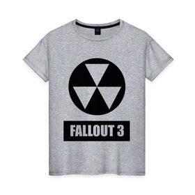 Женская футболка хлопок с принтом Fallout Black logo в Курске, 100% хлопок | прямой крой, круглый вырез горловины, длина до линии бедер, слегка спущенное плечо | 