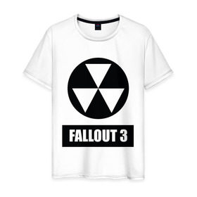Мужская футболка хлопок с принтом Fallout Black logo в Курске, 100% хлопок | прямой крой, круглый вырез горловины, длина до линии бедер, слегка спущенное плечо. | 