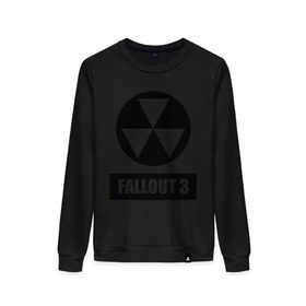 Женский свитшот хлопок с принтом Fallout Black logo в Курске, 100% хлопок | прямой крой, круглый вырез, на манжетах и по низу широкая трикотажная резинка  | 