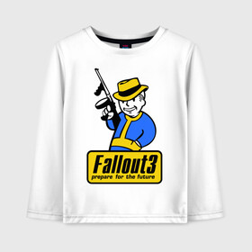 Детский лонгслив хлопок с принтом Fallout Man в Курске, 100% хлопок | круглый вырез горловины, полуприлегающий силуэт, длина до линии бедер | fallout | логотип | постапокалиптические | фаллаут | фоллаут