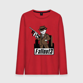Мужской лонгслив хлопок с принтом Fallout Man with gun в Курске, 100% хлопок |  | fallout | логотип | постапокалиптические | фаллаут | фоллаут