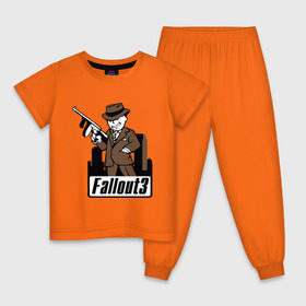 Детская пижама хлопок с принтом Fallout Man with gun в Курске, 100% хлопок |  брюки и футболка прямого кроя, без карманов, на брюках мягкая резинка на поясе и по низу штанин
 | fallout | логотип | постапокалиптические | фаллаут | фоллаут