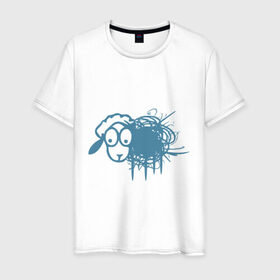 Мужская футболка хлопок с принтом Хабра - овечка в Курске, 100% хлопок | прямой крой, круглый вырез горловины, длина до линии бедер, слегка спущенное плечо. | хабра   овечка