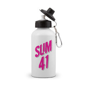 Бутылка спортивная с принтом Sum 41 logo в Курске, металл | емкость — 500 мл, в комплекте две пластиковые крышки и карабин для крепления | Тематика изображения на принте: sum 41 | музыка | панк рок | рок | сам 41