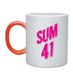 Кружка хамелеон с принтом Sum 41 logo в Курске, керамика | меняет цвет при нагревании, емкость 330 мл | Тематика изображения на принте: sum 41 | музыка | панк рок | рок | сам 41