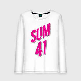 Женский лонгслив хлопок с принтом Sum 41 logo в Курске, 100% хлопок |  | sum 41 | музыка | панк рок | рок | сам 41