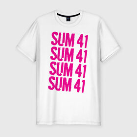 Мужская футболка премиум с принтом Sum 41 magenta в Курске, 92% хлопок, 8% лайкра | приталенный силуэт, круглый вырез ворота, длина до линии бедра, короткий рукав | 
