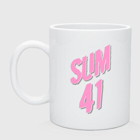 Кружка с принтом Sum 41 pink в Курске, керамика | объем — 330 мл, диаметр — 80 мм. Принт наносится на бока кружки, можно сделать два разных изображения | rock | музыка | музыкальные стили | панк | панк рок | рок