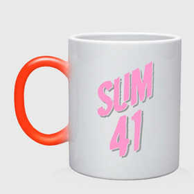Кружка хамелеон с принтом Sum 41 pink в Курске, керамика | меняет цвет при нагревании, емкость 330 мл | Тематика изображения на принте: rock | музыка | музыкальные стили | панк | панк рок | рок