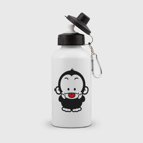 Бутылка спортивная с принтом Веселая обезьянка в Курске, металл | емкость — 500 мл, в комплекте две пластиковые крышки и карабин для крепления | веселая | веселая обезьянка | животные | обезьяна | обезьянка | прикольные картинки
