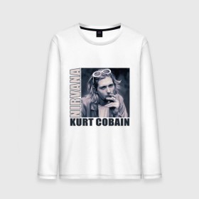 Мужской лонгслив хлопок с принтом Nirvana- Kurt Cobain в Курске, 100% хлопок |  | kurt cobain | nirvana | группы | курт кобейн | музыка | музыкальные группы. курт | нирвана