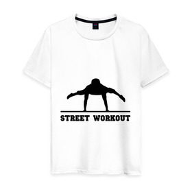Мужская футболка хлопок с принтом Street Workout V в Курске, 100% хлопок | прямой крой, круглый вырез горловины, длина до линии бедер, слегка спущенное плечо. | street workout | workout | воркаут | стрит воркаут