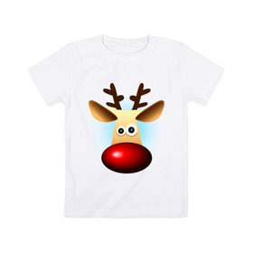 Детская футболка хлопок с принтом WOW Deer в Курске, 100% хлопок | круглый вырез горловины, полуприлегающий силуэт, длина до линии бедер | 2013 | happy new year | new year | год змеи | дед мороз | новый год | олень
