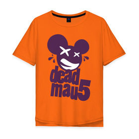 Мужская футболка хлопок Oversize с принтом DeadMau5 в Курске, 100% хлопок | свободный крой, круглый ворот, “спинка” длиннее передней части | Тематика изображения на принте: deadmaus | для клуба | клубные