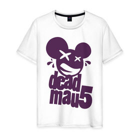 Мужская футболка хлопок с принтом DeadMau5 в Курске, 100% хлопок | прямой крой, круглый вырез горловины, длина до линии бедер, слегка спущенное плечо. | Тематика изображения на принте: deadmaus | для клуба | клубные