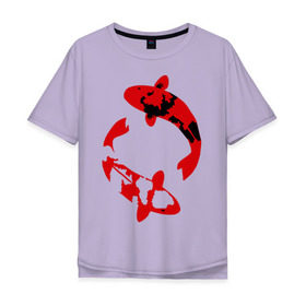 Мужская футболка хлопок Oversize с принтом Карпы кои (koi fish) в Курске, 100% хлопок | свободный крой, круглый ворот, “спинка” длиннее передней части | koi fish | животные | искусство | карпы | карпы кои | прикольные картинки | рыбы | япония | японское
