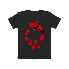 Детская футболка хлопок с принтом Карпы кои (koi fish) в Курске, 100% хлопок | круглый вырез горловины, полуприлегающий силуэт, длина до линии бедер | koi fish | животные | искусство | карпы | карпы кои | прикольные картинки | рыбы | япония | японское