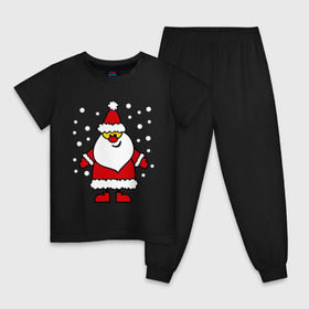 Детская пижама хлопок с принтом Веселый Дед Мороз в Курске, 100% хлопок |  брюки и футболка прямого кроя, без карманов, на брюках мягкая резинка на поясе и по низу штанин
 | новогодний | рождество | санта клаус