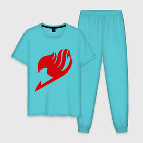 Мужская пижама хлопок с принтом Fairy Tail (Фейри Тейл) в Курске, 100% хлопок | брюки и футболка прямого кроя, без карманов, на брюках мягкая резинка на поясе и по низу штанин
 | 