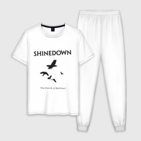 Мужская пижама хлопок с принтом Shinedown Soun of Madness в Курске, 100% хлопок | брюки и футболка прямого кроя, без карманов, на брюках мягкая резинка на поясе и по низу штанин
 | shinedown soun of madness | группы | музыка | рок группы | рок музыка