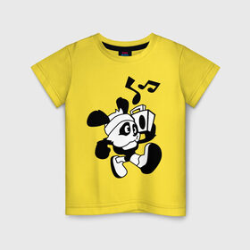 Детская футболка хлопок с принтом Old school panda в Курске, 100% хлопок | круглый вырез горловины, полуприлегающий силуэт, длина до линии бедер | панда