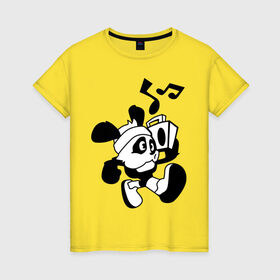 Женская футболка хлопок с принтом Old school panda в Курске, 100% хлопок | прямой крой, круглый вырез горловины, длина до линии бедер, слегка спущенное плечо | панда