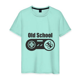 Мужская футболка хлопок с принтом Old school в Курске, 100% хлопок | прямой крой, круглый вырез горловины, длина до линии бедер, слегка спущенное плечо. | old school