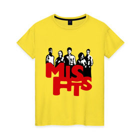 Женская футболка хлопок с принтом Misfits heroes в Курске, 100% хлопок | прямой крой, круглый вырез горловины, длина до линии бедер, слегка спущенное плечо | misfits