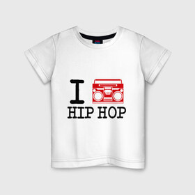 Детская футболка хлопок с принтом I boombox hip-hop в Курске, 100% хлопок | круглый вырез горловины, полуприлегающий силуэт, длина до линии бедер | хип хоп