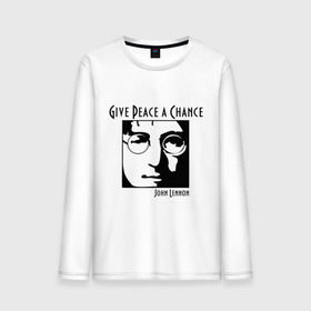 Мужской лонгслив хлопок с принтом John Lennon (Джон Леннон) Give Peace a Chance в Курске, 100% хлопок |  | beatles | give peace a chance | john lennon | битлз | джон леннон | знаменитости | знаменитые личности | портрет