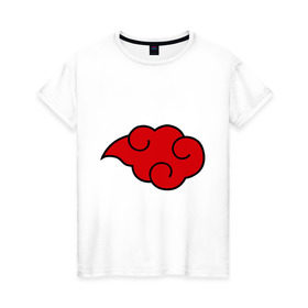 Женская футболка хлопок с принтом Облако (Акацуки) в Курске, 100% хлопок | прямой крой, круглый вырез горловины, длина до линии бедер, слегка спущенное плечо | облако | орнамент | трайблы | узор | узоры
