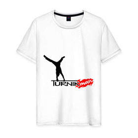 Мужская футболка хлопок с принтом Turnikman 2013 в Курске, 100% хлопок | прямой крой, круглый вырез горловины, длина до линии бедер, слегка спущенное плечо. | workout | воркаут | тренажеры | турникмен | турникмэн
