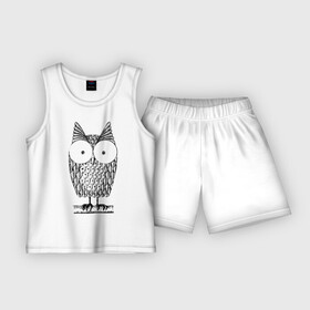 Детская пижама с шортами хлопок с принтом Owl grafic в Курске,  |  | сова