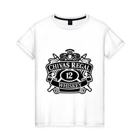 Женская футболка хлопок с принтом Chivas Regal whiskey в Курске, 100% хлопок | прямой крой, круглый вырез горловины, длина до линии бедер, слегка спущенное плечо | club | виски | для барменов | клубные