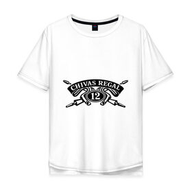 Мужская футболка хлопок Oversize с принтом Chivas Regal logo в Курске, 100% хлопок | свободный крой, круглый ворот, “спинка” длиннее передней части | Тематика изображения на принте: chivas regal | вискарь | виски | для барменов | чивас