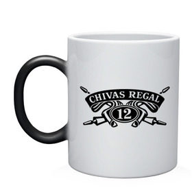 Кружка хамелеон с принтом Chivas Regal logo в Курске, керамика | меняет цвет при нагревании, емкость 330 мл | chivas regal | вискарь | виски | для барменов | чивас
