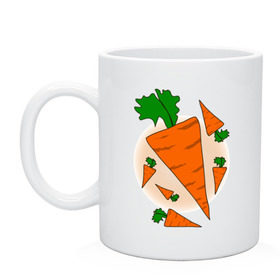 Кружка с принтом Carrot в Курске, керамика | объем — 330 мл, диаметр — 80 мм. Принт наносится на бока кружки, можно сделать два разных изображения | 14 feb | 14 февраля | влюбленным | день святого валентина | любовь | морковка | морковь | парные