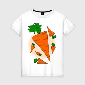 Женская футболка хлопок с принтом Carrot в Курске, 100% хлопок | прямой крой, круглый вырез горловины, длина до линии бедер, слегка спущенное плечо | 14 feb | 14 февраля | влюбленным | день святого валентина | любовь | морковка | морковь | парные