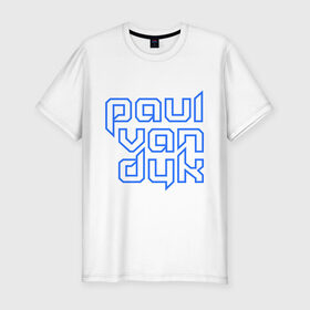 Мужская футболка премиум с принтом Paul Van Dyk контур в Курске, 92% хлопок, 8% лайкра | приталенный силуэт, круглый вырез ворота, длина до линии бедра, короткий рукав | club | evolution | paul van dyk | trance | клубная музыка | пол ван дюк | транс